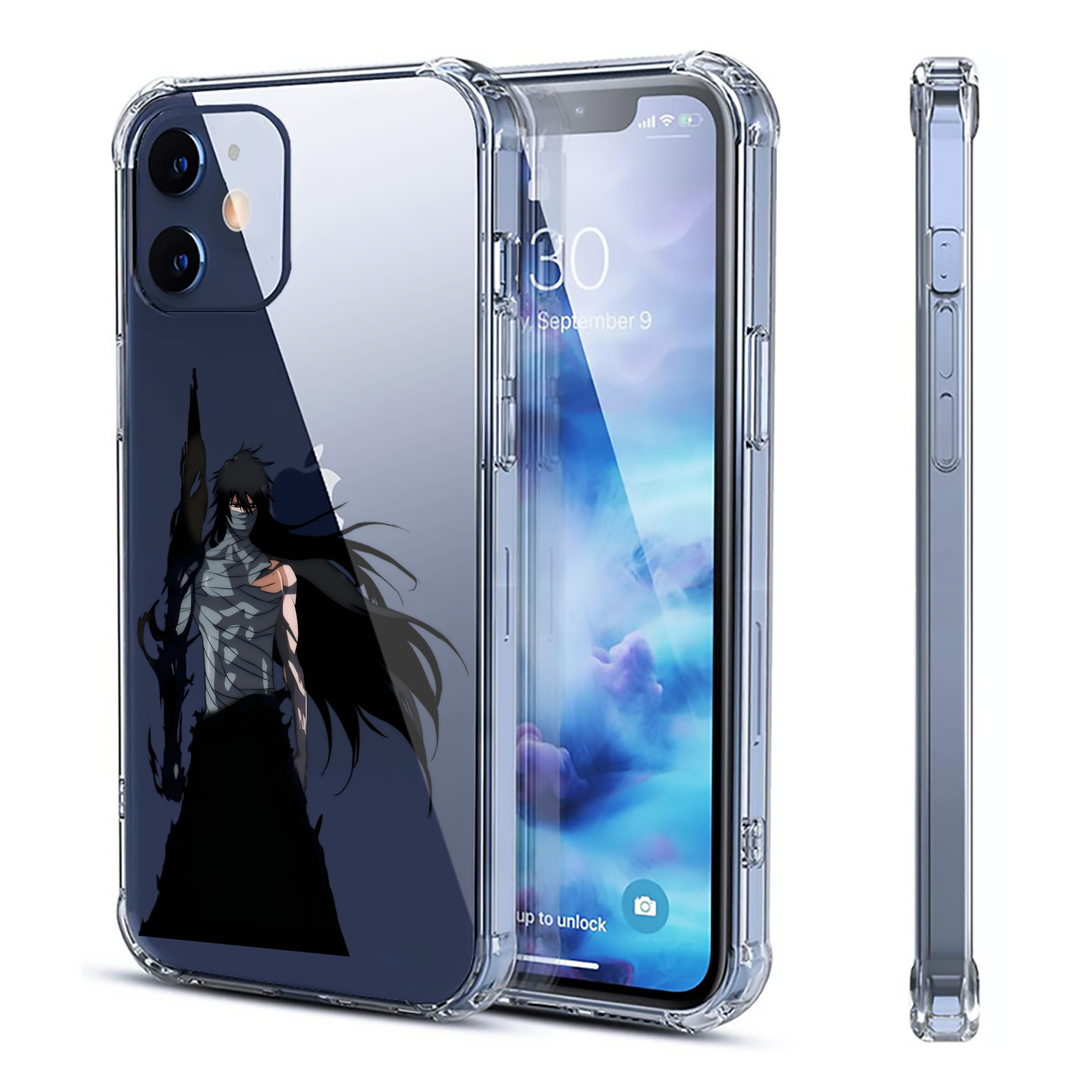 （画像用） ブリーチ 黒崎一護（くろさき いちご）BLEACH Kurosaki Ichigo 【iPhone 12シリーズ対応】透明スマホケース（クリアソフトケース）